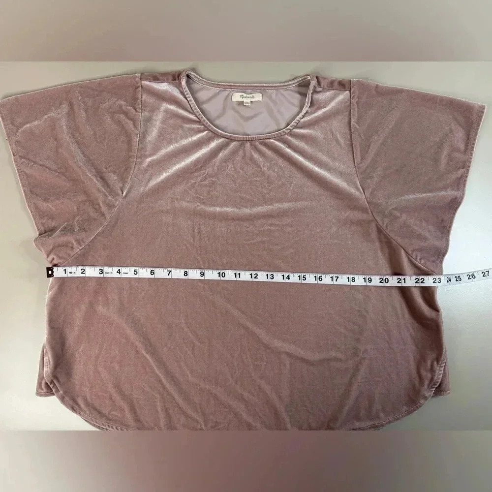 Madewell velvet butterfly sleeve top Blush Dusty Rose Size XL - Picture 5 of 16